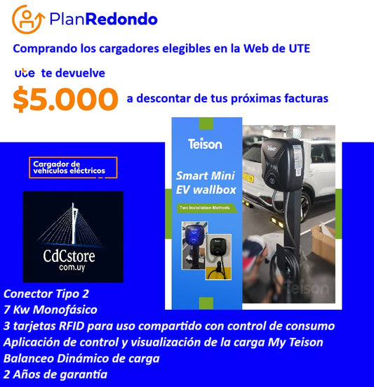Cargador Teison Smart Mini Balanceo Carga Dinámico RFID 7 Kw
