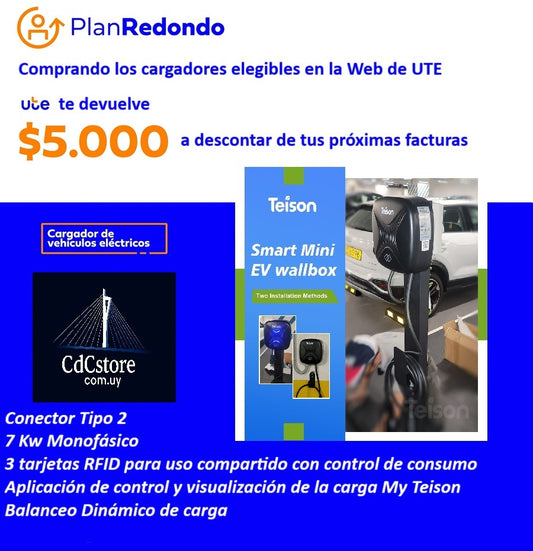 Cargador Teison Smart Mini Balanceo Carga Dinámico RFID 7 Kw