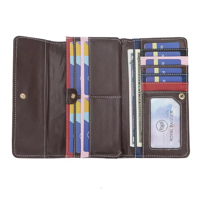 Billetera cuero Genuino patchwork multicolor original