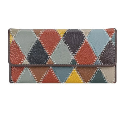 Billetera cuero Genuino patchwork multicolor original
