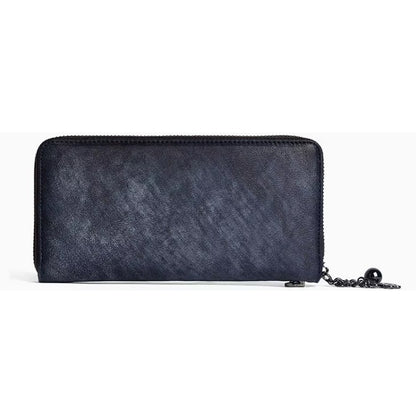 Billetera cuero Genuino diseño floreado grande vintage