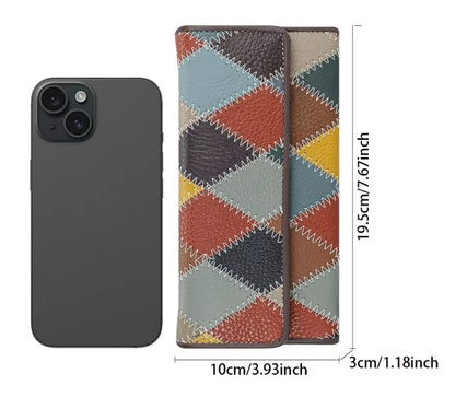 Billetera cuero Genuino patchwork multicolor original