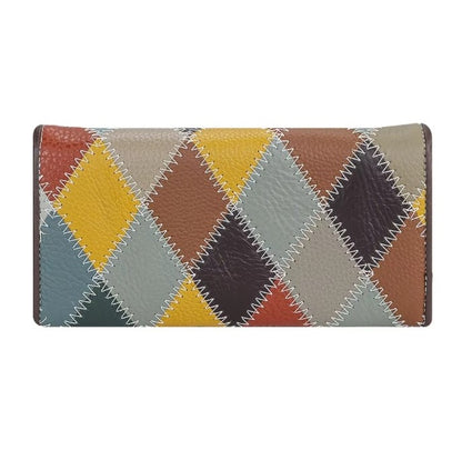 Billetera cuero Genuino patchwork multicolor original